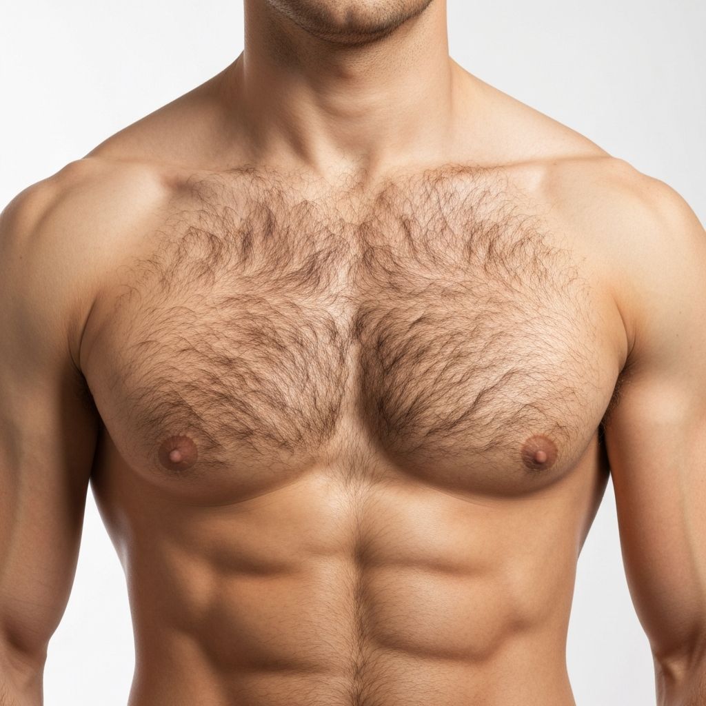 Vorher: Männliche Brusthaarentfernung mit Ice Pro, Patient 2